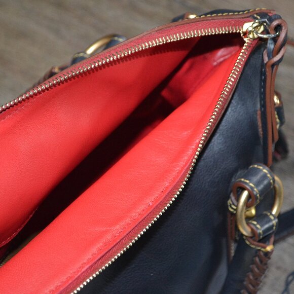 Dooney & Bourke Navy Florentine Small Satchel Purse Bag Fab Condition - Picture 9 of 10